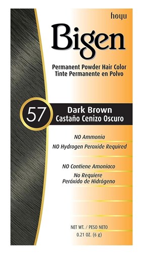 Bigen Powder Hair Color #57 Dark Brown 0.21oz (14015)<br><br><br>Case Pack Info: 144 Units