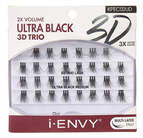 Kiss I Envy Ultra Black Kurze Kunstwimpern – 200% Mehr Volumen, Wochenlange Haltbarkeit